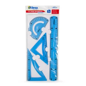 JUEGO GEOMETRICO 30CM FLEXIBLE 4 COLORES