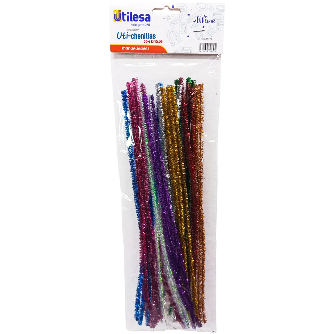 Limpia Pipas Chenillas Brillantes Surtidas x30 Unidades Utilesa