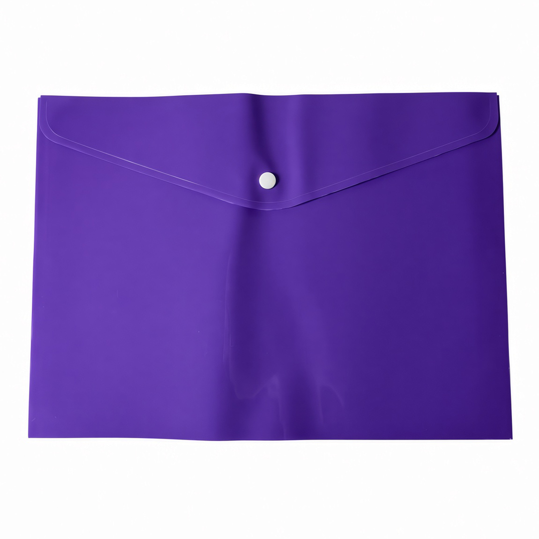 Sobre Plástico A4 con Broche Morado