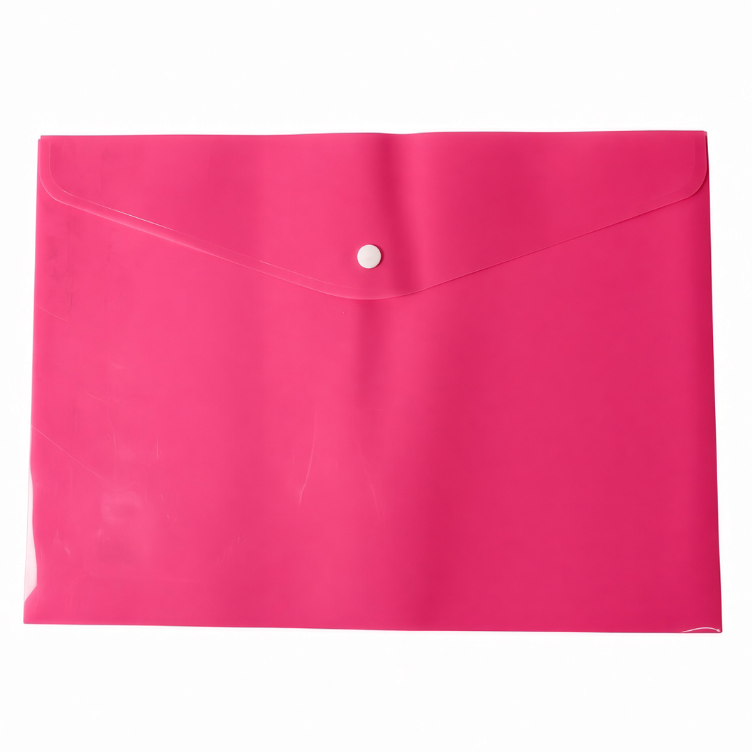 Sobre Plástico A4 con Broche – Fucsia