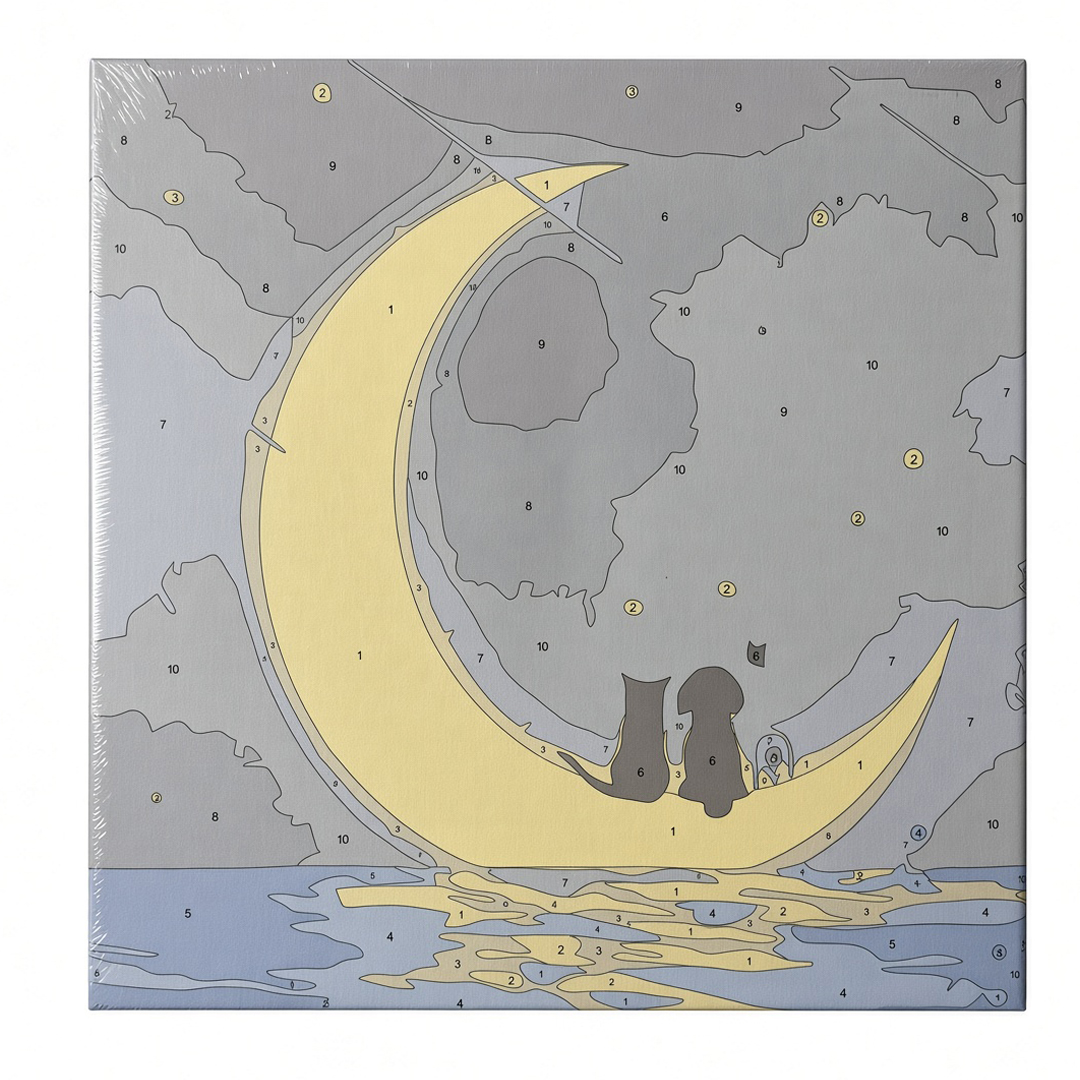 Lienzo 20 × 20 cm con Diseño Infantil, Pintura y Pincel