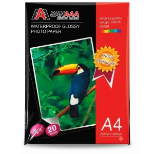 Papel Fotográfico A4 180 g Brillante Glossy Funda x20 Hojas