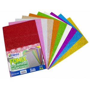 Fomix Escarchado A4 Colores Surtidos Utilesa x 10