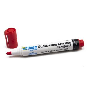 Marcador para Pizarra Rojo Recargable Punta Redonda Utilesa