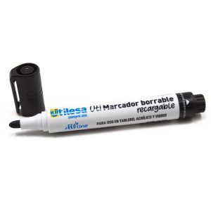 Marcador para Pizarra Negro Recargable Punta Redonda Utilesa