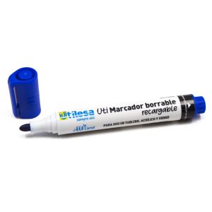 Utilesa Marcador para Pizarra Azul Recargable Punta Redonda