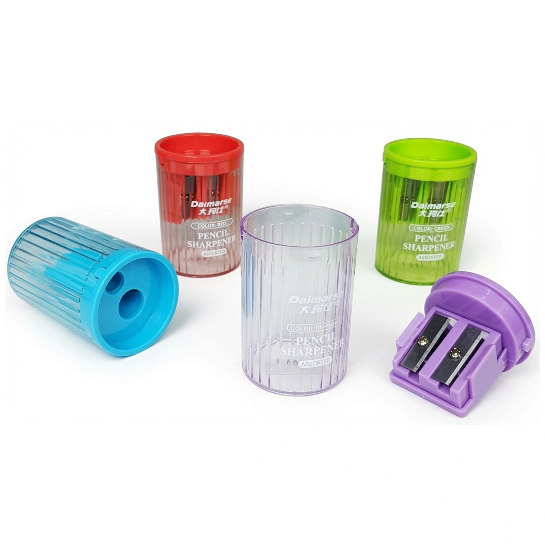 Sacapuntas 2 Servicios con Depósito Circular Colores Fluorecente