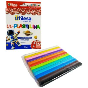Plastilina Larga 12 Colores Utilesa 180 g
